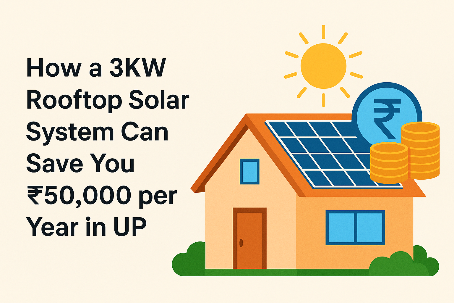 How a 3KW Rooftop Solar System Can Save You INR 50,000 per Year in UP