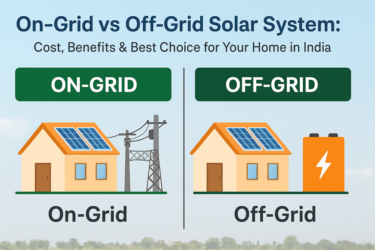 On-Grid vs Off-Grid Solar System: Cost, Benefits & Best Choice for Your Home in India